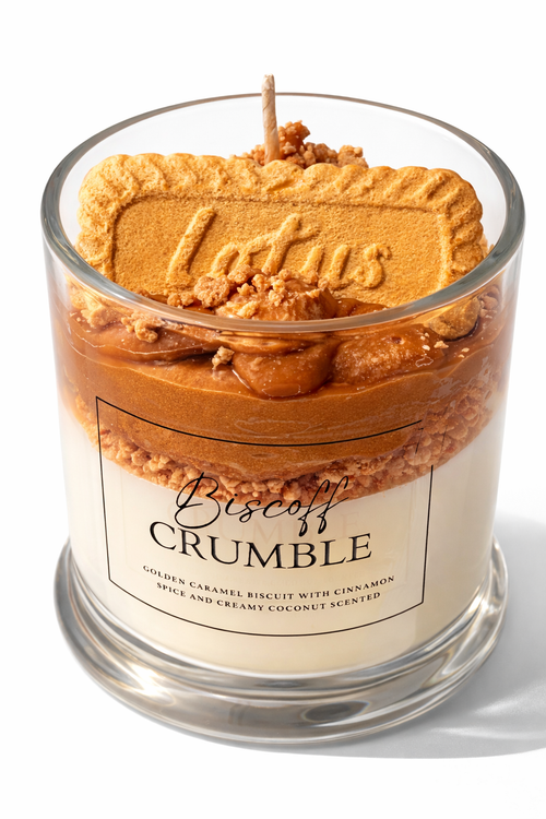 Biscoff scented handmade coconut so wax candle by Wax and Wonders Australia