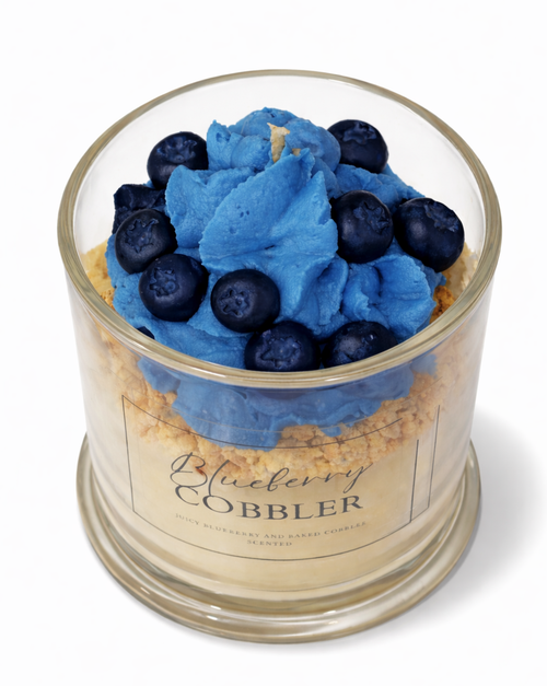 Blueberry cobbler scented handmade coconut soy candle by Wax and Wonders Australia